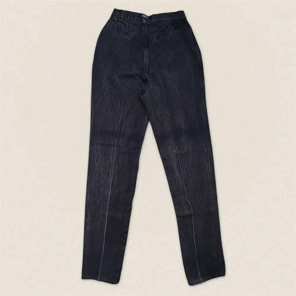 Vintage Western Yoke Z Blaze Black Fire 'Hold Up' Jeans 7/27 - Size‎ 24 x 34.5